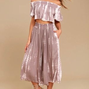 Lulu’s Boho Me tie dye two piece pants set